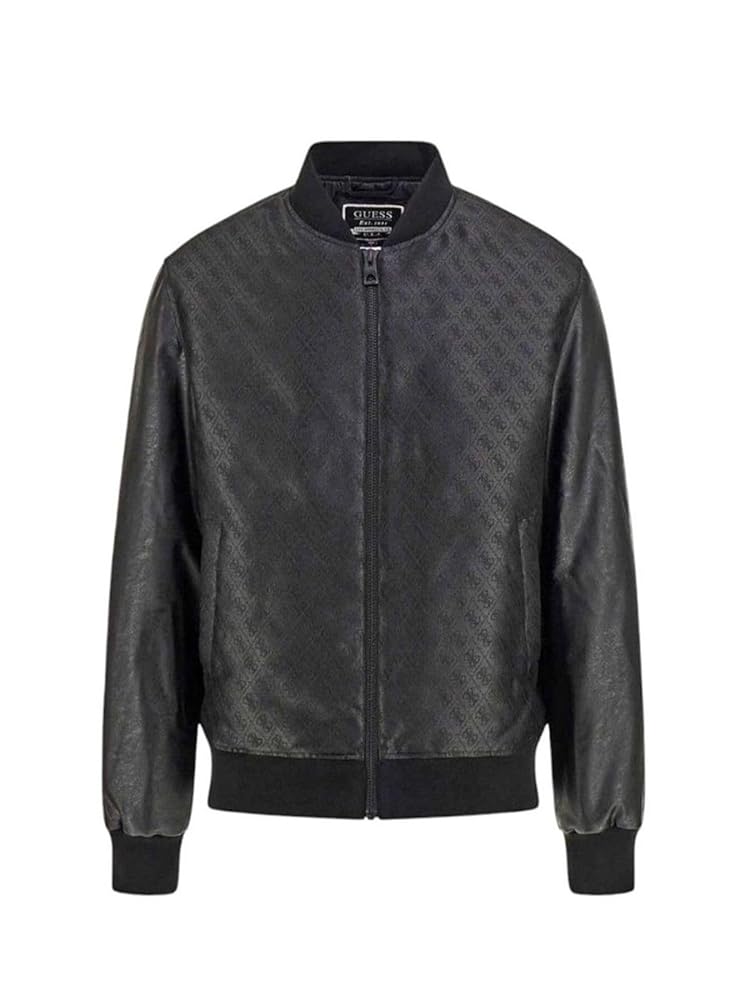 Amazon.com: GUESS Men's Quattro G Varsity Bomber Jacket, Jet